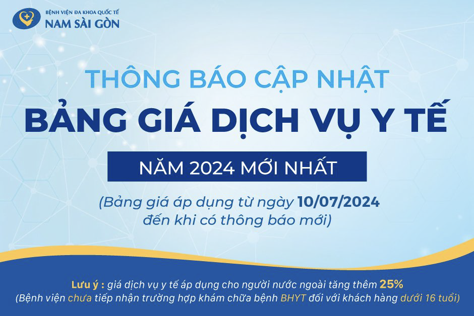 BẢNG GIÁ DỊCH VỤ Y TẾ CẬP NHẬT MỚI NHẤT NĂM 2024 (Bảng giá áp dụng từ ngày 10/07/2024 đến khi có thông báo mới)