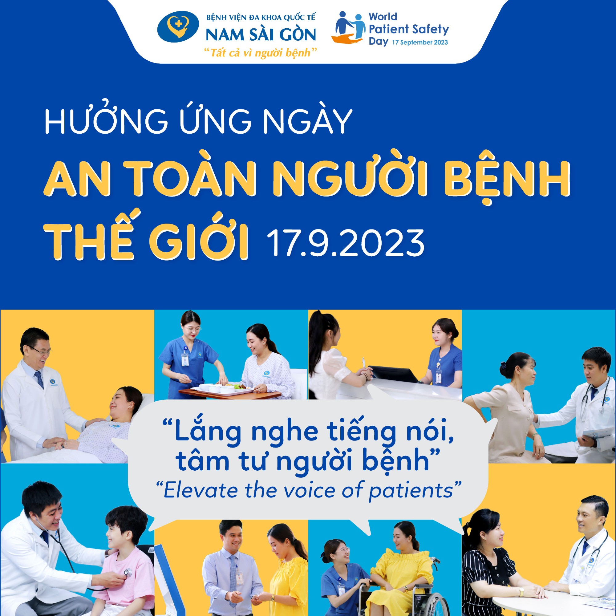 HƯỞNG ỨNG NGÀY AN TOÀN NGƯỜI BỆNH THẾ GIỚI 17.09.2023: LẮNG NGHE TIẾNG NÓI, TÂM TƯ NGƯỜI BỆNH